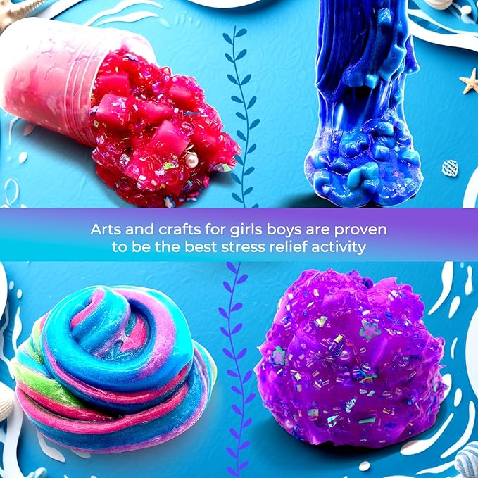 ZOnFRTO Mermaid Slime Kit for Girls, Mini Dreamy Slime Making Kit for Kids 6-12, Party Favors for Childrens