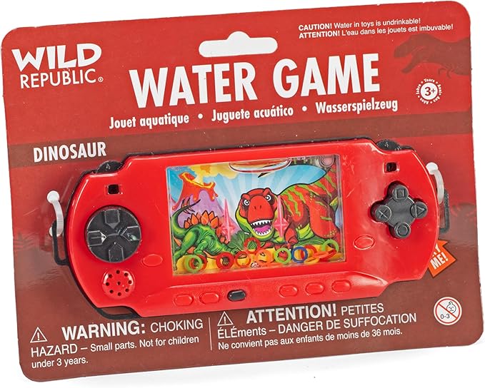 Wild Republic Water Games Dinosaur, Sensory Toys, Kids Gifts, Hand Held Toys, Party Favors, 6", Multicolor