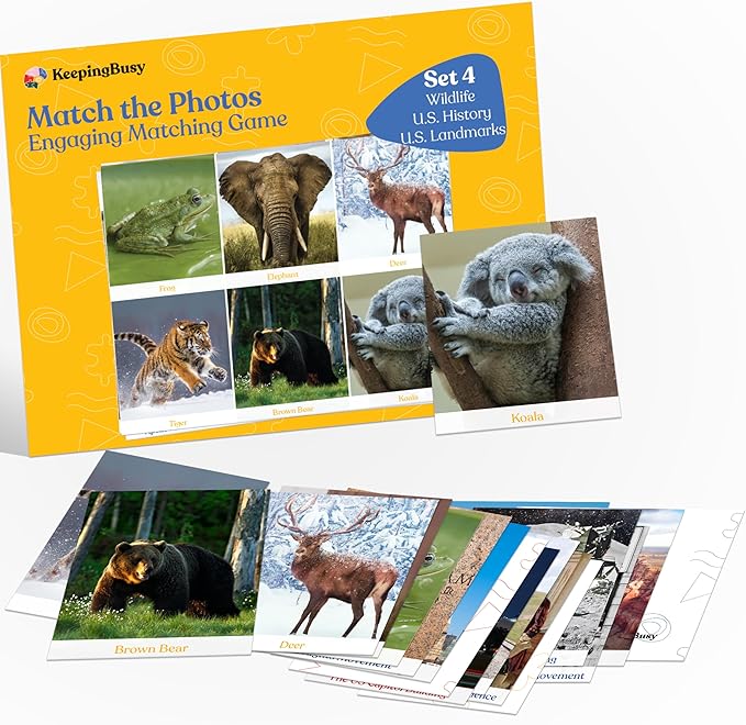 Keeping Busy Match The Photo Game with Fun Facts Set 4 Matching Games for Adults | Dementia Activities for Seniors | Activities for Dementia Patients | Alzheimers Activities for Elderly with Dementia