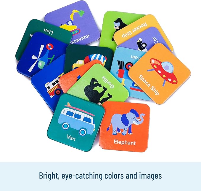 Wildkin Memory Matching Game – 36 Educational Pairs for Toddlers & Preschool - Boy
