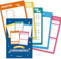 GRANDLMOON 5 Portable Travel Game Activities Pad On The Go Plane Trip Pen Pencil and Paper Game for Kids 6 x 9-inches (75 Sheets)