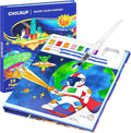 Paint with Water Coloring Books for Kids, Mess Free Watercolor Painting Kit Painting Activity for Kids Ages 3-5 4-8, Arts Crafts Drawing Gift Toy for Boy Girl (Dark Blue)