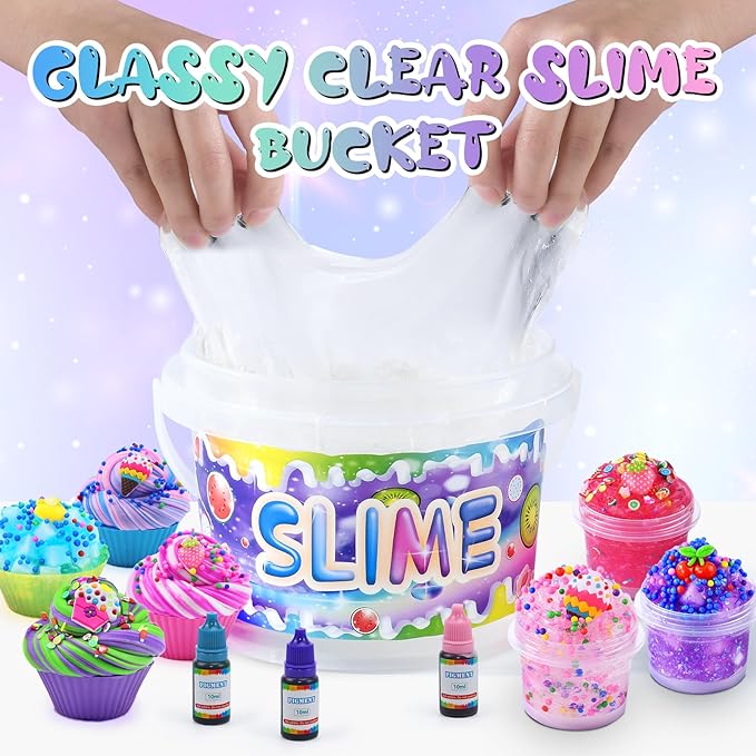 Elover Clear Slime Making Kits with Premade Slime for Kids DIY with 35 Sets Add-ins Jumbo Kit for 6-12 Years Old Girls Boys Present Party Favors, Large