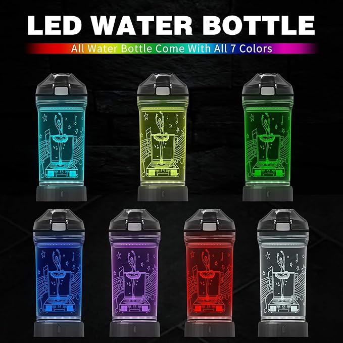 YuanDian Light Up Kids Water Bottle with 3D LED Light- 14 OZ Tritan BPA Free Eco-Friendly - 7 Color Light Cool Drinking Cups Gift for School Kids Girl Child (Ballet)