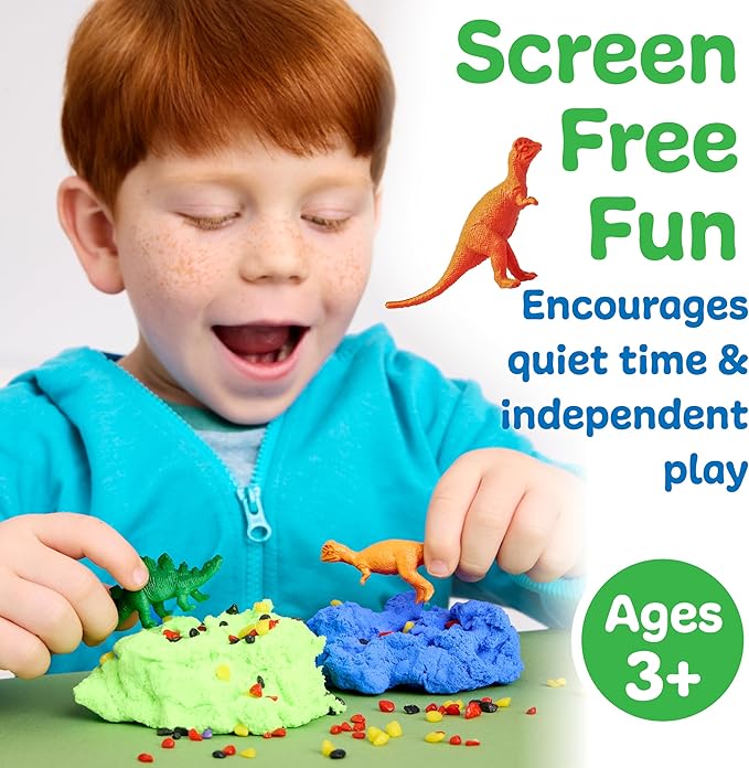 Creativity for Kids Sensory Minis Dinosaur Kit | Cloud Clay Sensory Toy for Toddlers | Squish, Scoop & Discover Dinosaur Figures | Spring Crafts for Travel Activities (Ages 3+)