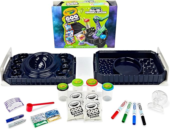 Crayola Goo All-in-1 Sensory Station, Galactic Slime Making Kit for Kids, Essential Easter Basket Stuffers, Less Mess, DIY Arts & Crafts Set, Gifts for Kids, Ages 6+