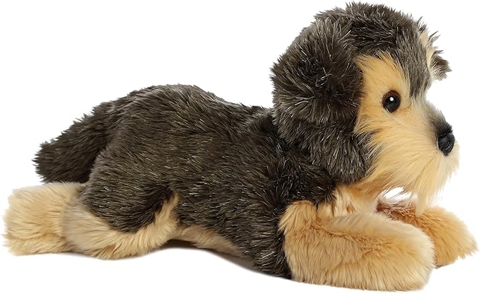 Aurora® Adorable Flopsie™ Yorky™ Stuffed Animal - Playful Ease - Timeless Companions - Gray 12 Inches