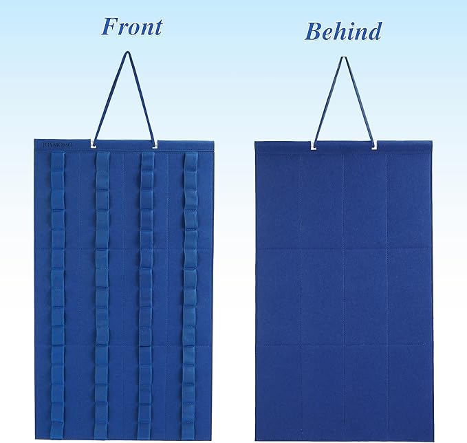 Hanging Storage Organizer for Toy Cars Felt Display Case Hold Up 60 Toy Cars (Without Accessories)(Blue)