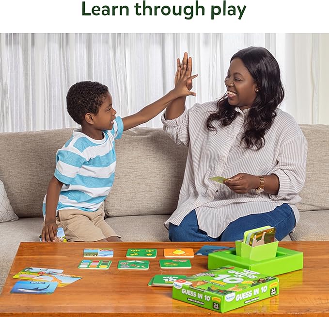 Skillmatics Guess in 10 - Animal Kingdom, Card Game for Preschool Kids, Girls & Boys, Fun Travel Game & Gifts for Ages 3, 4, 5, 6