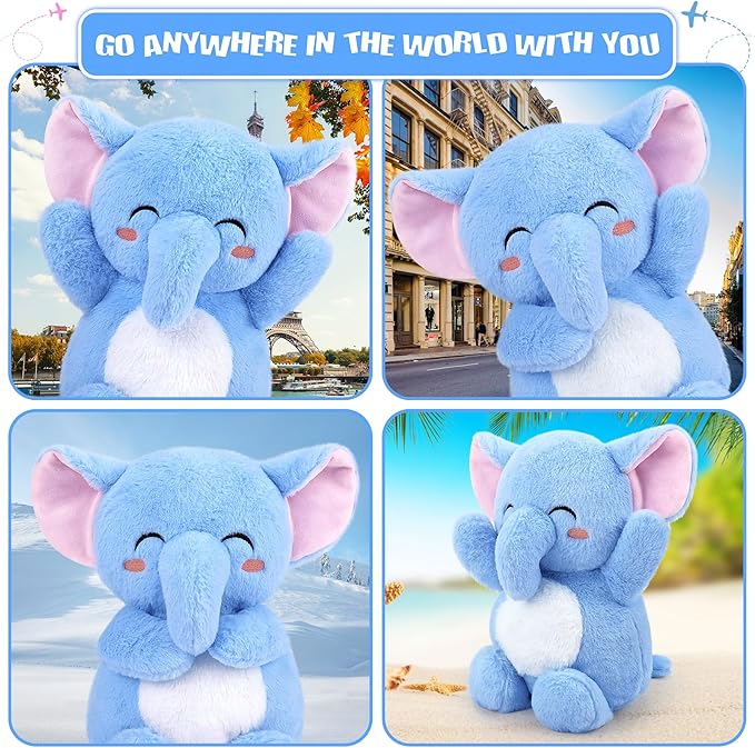 Elephant Microwavable Heating Pad-1.2lb Heating Pads for Cramps &Period Pain Relief for Women & Kids,Soft Pillow Plush Toy,Heatable Stuffed Animals, Bedtime Gift for Women Kids Stuffed Animals