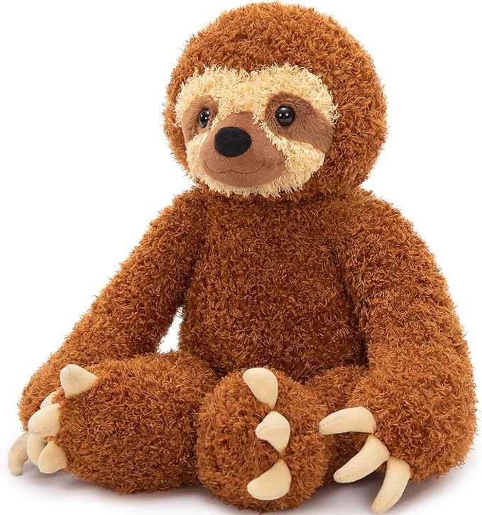 MorisMos Sloth Stuffed Animal 18" Plush Sloth Plush Toy Sloth Plushie Huggable Sloth Pillow Stuffed Sloth Toy Gifts for Boys Girls and Kids for Comforting Companion Imaginative Play