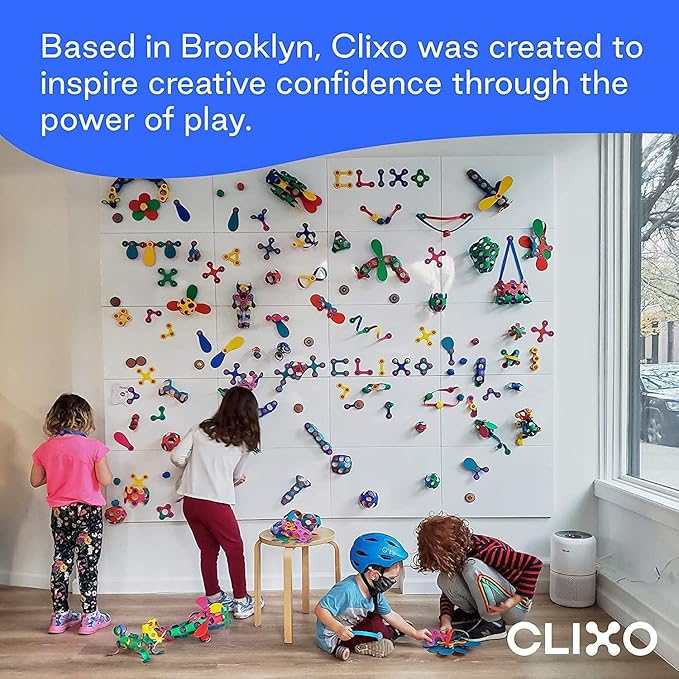 Clixo Itsy Magnetic Toy for Kids - Flexible, Durable, Imagination-Boosting Magnet Building Toy. Educational Multi-Sensory STEM Experience. Great as a Travel Game. Ages 4-99. 18 Piece Pack