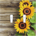 Decorative Switch Plates Sunflowers Rustic Wood 2 Gang Double Toggle Outlet Light Switch Cover Wall Plate Electrical Faceplate For Farmhouse Cabin Decor