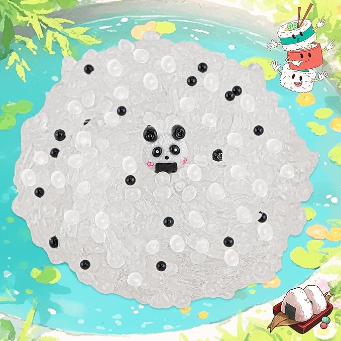 Onigiri Rice Bead Slime - Stretchy & Non-Sticky Crunchy Slime Party Favors for Kids