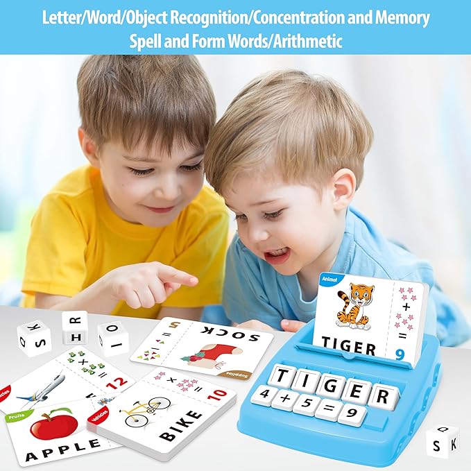 Yolscue Montessori Matching Letter Games,Educational Toys for 3-8 Year Olds Boys Girls,Alphabet Learning Toys for Kids Ages 3-8 Years,Birthday Party Gifts for 3-8 Year Olds Boys Girls(Blue)