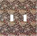 Decorative Switch Plates Vintage William Morris Floral Plants 2 Gang Double Toggle Wall Plate Outlet Light Switch Cover Electrical Faceplate for Bedroom living Room Decor