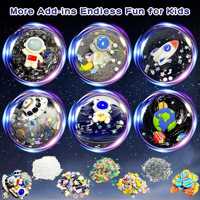 7 Pack Galaxy Slime Kits, Butter Slime,Cloud Slime kit for Girls Ages 8-12,Crunchy Slime Kit,Non Sticky,Super Soft Sludge Toy,Birthday Gifts for Kids,Party Favors for Girls and Boys