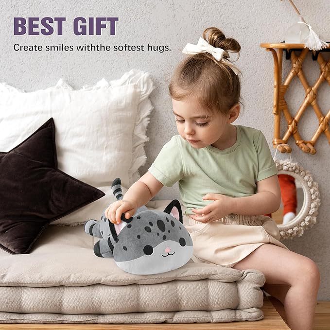 Onsoyours Original Weighted Panther Cat Plush, Cute Hugging Black Leopard Kitty Weighted Stuffed Animal, Soft Collectible Gift for Kids & Adults(9.8", 1.0 Lbs)