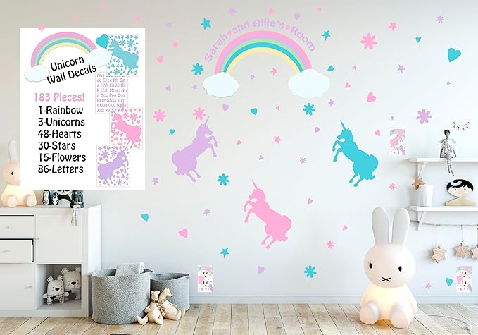 Girls Room Decor Light Switch Cover Plate Kids Room, Decorative Wall Accent for Baby Nursery, Teen Toddler Bedroom Bathroom Playroom (Pastel Unicorn Outlet)