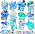 12 Pack Slimes, Blue Slime Kit, Clear Butter Slimes Cloud Slimes Fluffy DIY Kit for Girls Boys, Slime Party Favors Goodie Bag Easter Basket Stuffers, 4 5 6 7 8 9 10 Year Old Birthday Gift Cute Stuff