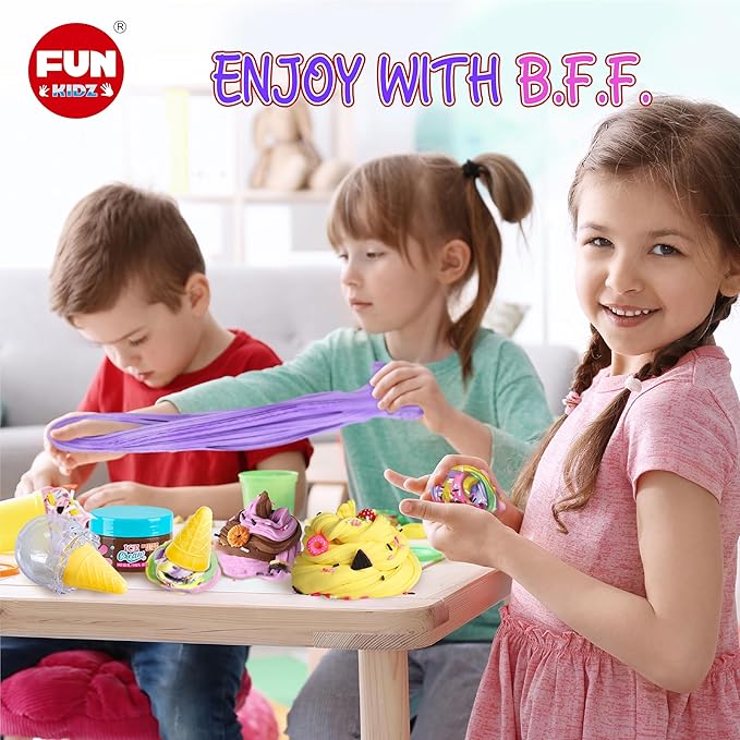 35.16 FL OZ Butter Slime 8 Packs, FunKidz Soft Ice Cream Slime for Girls 6-8 Premade 1040 ML Slime Toys Birthday Gift Party Favors for Kids Age 6-12