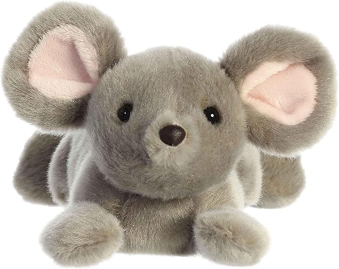 Aurora® Adorable Mini Flopsie™ Missy Mouse™ Stuffed Animal - Mini Companions Ready for Playful Adventures - for Kids All Ages, Toddlers, Adults, and Families - Gray 8 Inches
