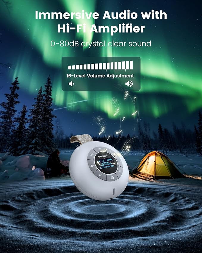 Glocusent White Noise Machine with Night Light, 62 Soothing Sounds & 9 Colors Night Light Portable Sound Machine - Baby Sound Machine for Sleeping, Noise Canceling for Home Office Travel