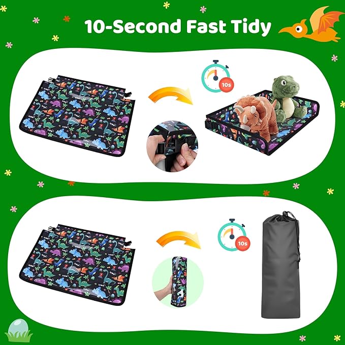 Airplane Kids Travel Tray for Toddler Car Seat - Toddler Tray for Plane or Train - Travel Essential Must-Haves and Flying Supplies - Dinosaur