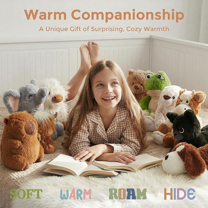 Teddy Bear Microwavable Weighted Stuffed Animals for Kids,Heating Pads Plush Bear for Period Cramps, Lavender Scented Hot&Cold Use Comforts Stress&Pain, Cozy Toy Gifts for Gils Boys Adults
