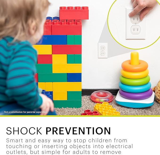 Power Gear Outlet Covers Baby Proofing Child Proof Plug Covers for Electrical Outlets Easy Install Outlet Plug-Covers UL Listed Shock Prevention Clear 54614,(Pack of 240)