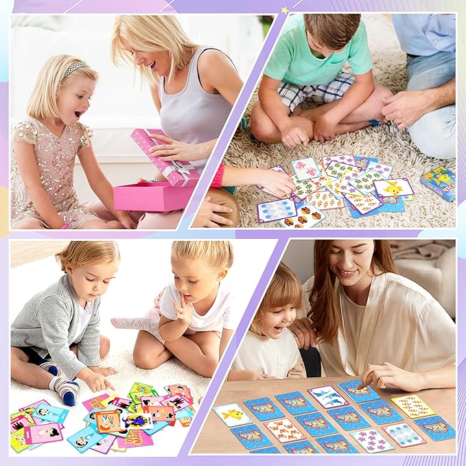 Kids Card Games, Go Fish Card Game, Old Maid Card Game, Card Games For Kids 4-8, Fun Educational Cards for Toddler 2-4 Years, Great for Family Table Travel Camping Party Classroom Games (2 Pack)