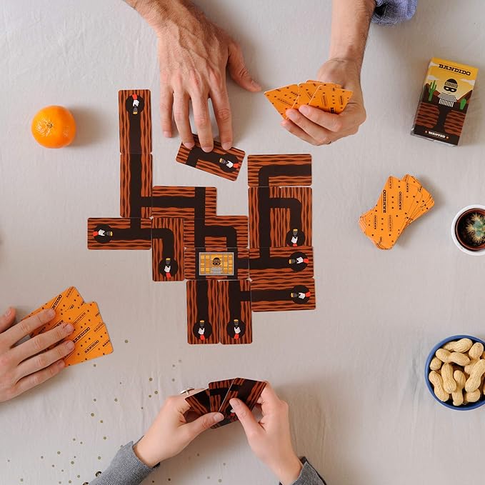 Bandido Card Game - Cooperative Strategy and Route Building Fun! Fun Family Adventure Game for Kids & Adults, Ages 6+, 1-4 Players, 15 Minute Playtime, Made by Helvetiq