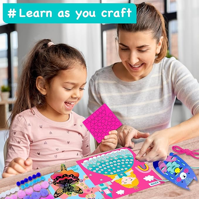 EZCRA Unicorn Craft Kits for Kids Ages 4-8 – 21 Projects in 1 Craft Box for Kids – All Inclusive No Mess Arts and Crafts Kit, Educational Activity Box for Girls