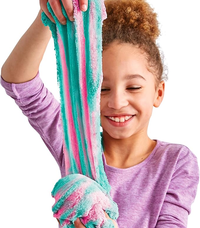 SLIMYSAND Twist - Teal/Pink Scented Stretchy Cloud Slime, Cotton Candy & Watermelon, Stretchable, Moldable, Play Sand, 10oz.Great for Tactile Fun