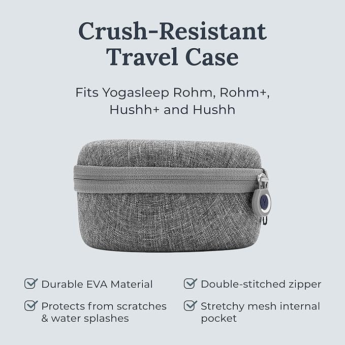 Yogasleep Crush-Resistant Travel Case for Hushh & Rohm White Noise Sound Machines, Provides Protection While Traveling, Double Stitch Zipper, Protection from Scratches & Water Splashes