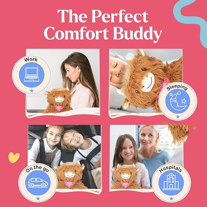 Lilly's Love Weighted Stuffed Animals for Adults & Kids — 5lb Highland Cow Plush for Anxiety, ADHD & Sensory | Machine Washable Weighted Stuffed Animal w/Removable Insert | Hazel The Highland Cow