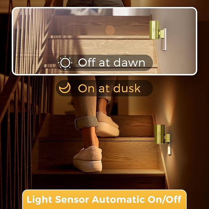 L LOHAS LED Night Light, Automatic Night Lights Plug into Wall, 2 Pack Nightlights With Light Sensor, 3000K Soft White 0-100LM Dimmable Modern Nightlight for Kids Bedroom Hallway