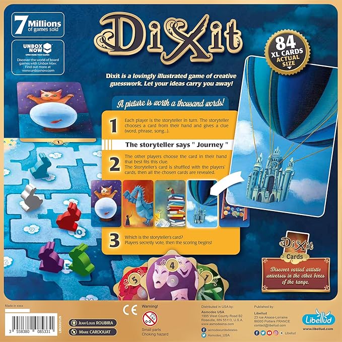 Asmodee Dixit Board Game (2021 Refresh) - The Award-Winning Game of Imagination, Creativity and Storytelling, Family Fun for Kids & Adults, Ages 8+, 3-6 Players, 30 Minute Playtime
