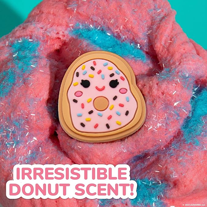 Original Squishmallows Dabria The Donut Premium Cloud Slime, Donut-Scented, 8 oz., Storage Container with Figurine Topper, Rubber Charm, Goodie Bags Stuffers, Kids Party Favors, Sensory Toys