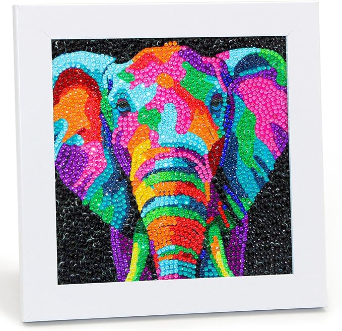 Libfx Diamond Art Kits for Kids with Frame Diamond Art for Girls Boys Beginners Arts and Crafts Ages 8-12 Birthday Gifts (Elephant)