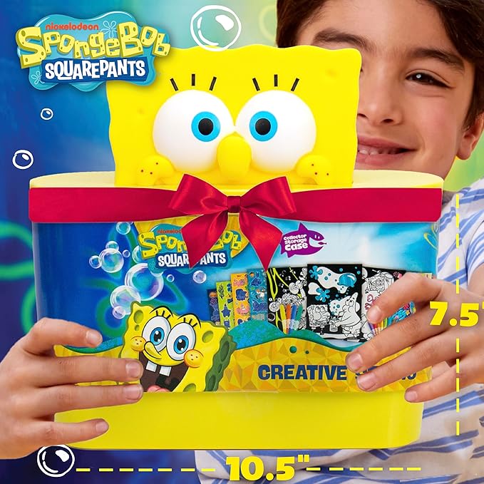 Horizon Group USA Sensory Slime Studio, Scented Slime Kit with Mix-Ins, Charms, and Storage Case, Spongebob Squarepants