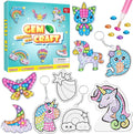 WAHFNG Gem Art, Diamond Art Kids Painting Kit -Make Your Own Stickers,Keychains & Suncatchers - Arts and Crafts for Girls and Boys Ages 6-12 - Best Gift Ideas for Age 6, 7, 8, 9, 10,11,12 Years Old