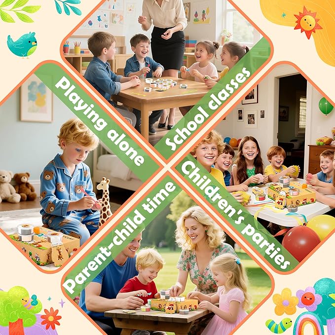 Air Dry Clay Kit - Animal Theme, Modeling Clay for Kids, DIY Model Magic Clay with Sculpting Tools and Tutorials, 12 Boxes Molding Clay, Ultra Light, Soft & Non-Sticky, Arts and Crafts Gift for Kids