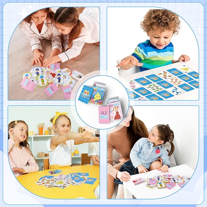 Go Fish,Old Maid Card Games, Go Fish Card Game for Kids 4-8, Card Games for Toddler 2-4 Years, Easy to Learn,Easter Basket Stuffers Gifts Ideal, Fun for Family Game Night Travel Preschool Classroom