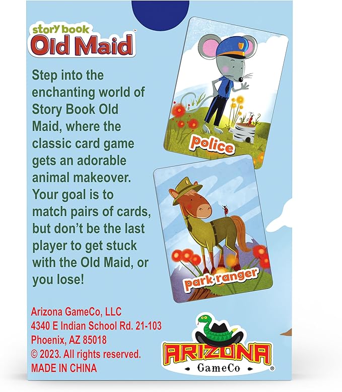 Arizona GameCo Story Book Old Maid, a Family Card Game for Kids Age 3 and Up – No Reading Required to Play – a Super Cute Classic for Families, Classroom, Stocking Stuffer or Gift Idea