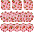 40 Pcs Strawberry Plates and Napkins Sets, Strawberries Dinner Dessert Paper Plates Summer Berry Napkins Tableware Kit for Fruit Strawberry Party Birthday Decorations Supplies Table Decor, Serve 20