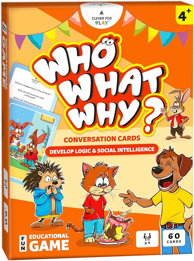 Who What Why Conversation Cards for Kids – Learning Game for Social Skills, Emotional Intelligence & Critical Thinking – Speech Therapy Resources, Sequencing Game & Articulation Materials, Ages 4+