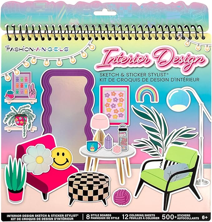 Fashion Angels Interior Design Sticker Stylist Set, Includes 20 Style Boards, 14 Sticker Sheets & 550+ Aesthetic Room Decor Stickers, Ideal for Kids & Girls