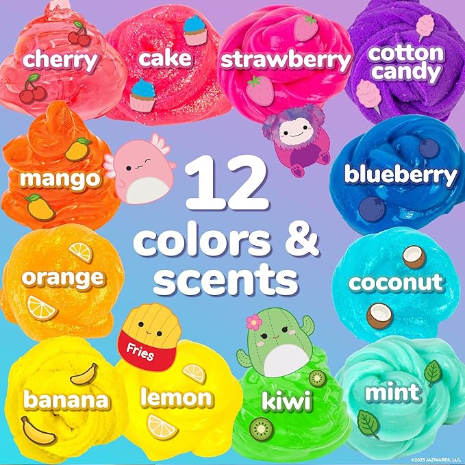 Horizon Group USA Sensory Slime Studio, Scented Slime Kit with Mix-Ins, Charms, and Storage Case, Squishmallows