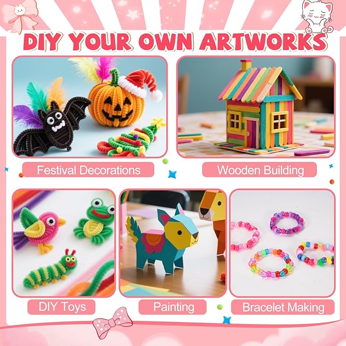 VERYHDSN Arts and Crafts Supplies for Kids-3000+ Pcs DIY Arts & Craft Kit for Boys Girls Ages 4 5 6 7 8 9 10 11 12, 25+Types Craft Materials Bulk, Larage Craft Box Set, Fun&Creative Gift